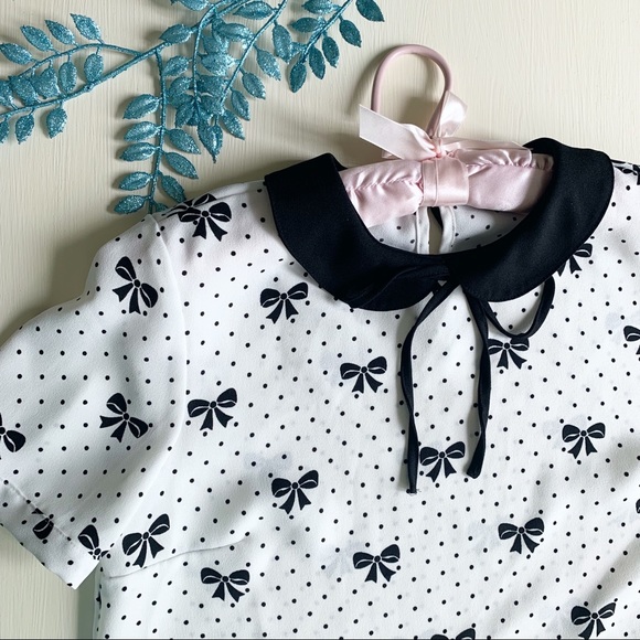 Babydoll bows FOREVER 21 top SMALL - Picture 4 of 10